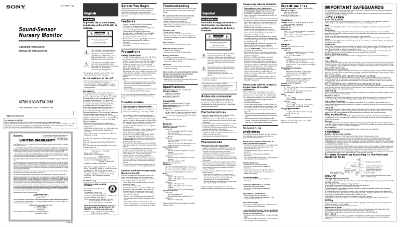 Page 1 de la notice Manuel utilisateur Sony NTM-900