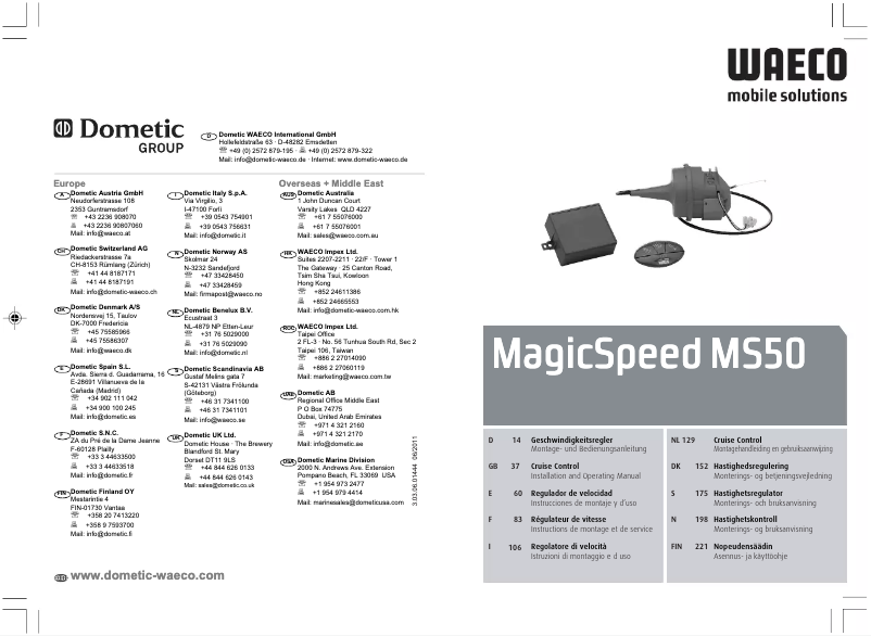Image de la première page du manuel de l'appareil MagicSpeed MS50