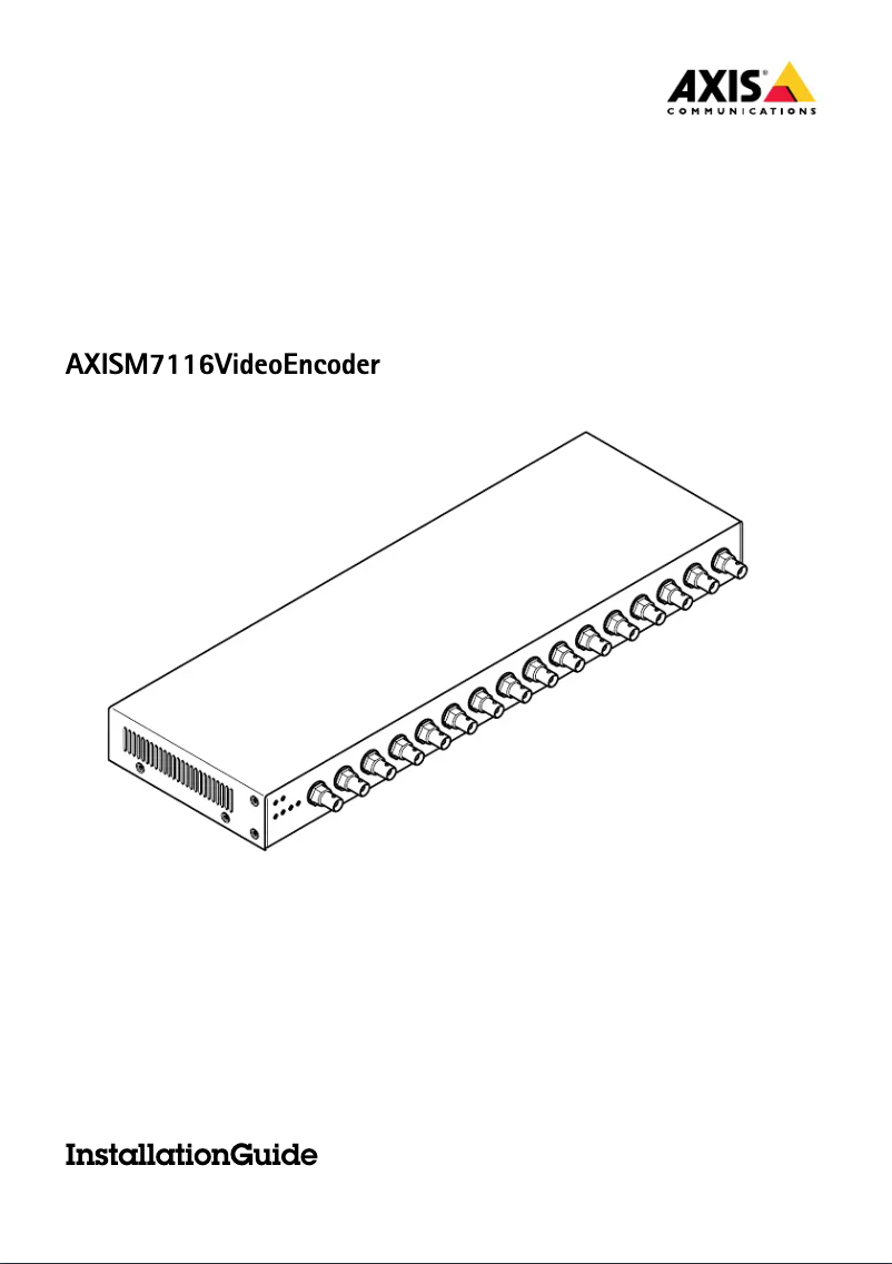 Page 1 de la notice Manuel utilisateur Axis M7116