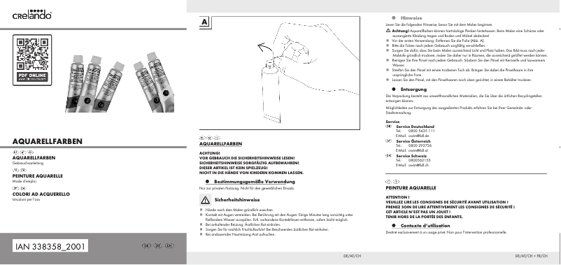Page 1 de la notice Manuel utilisateur Crelando HG05278A