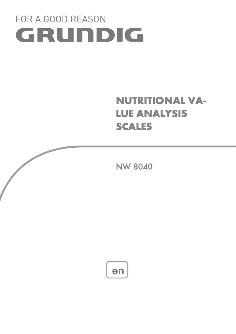 Page 1 de la notice Manuel utilisateur Grundig NW 8040