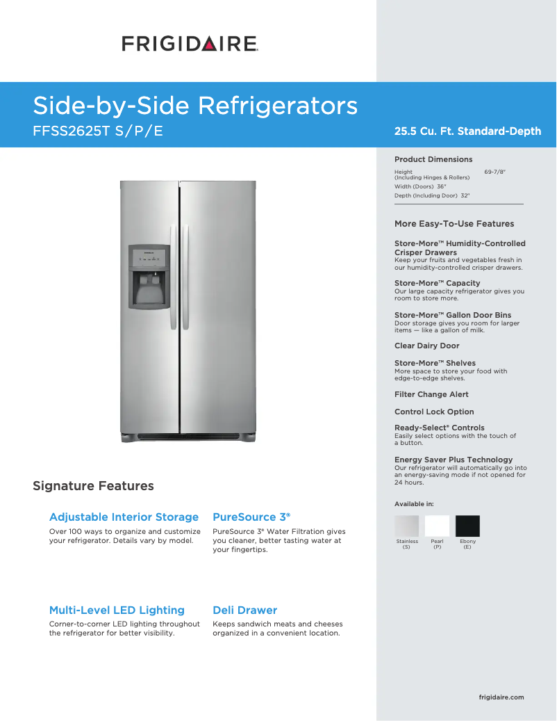 Image de la première page du manuel de l'appareil FFSS2625T