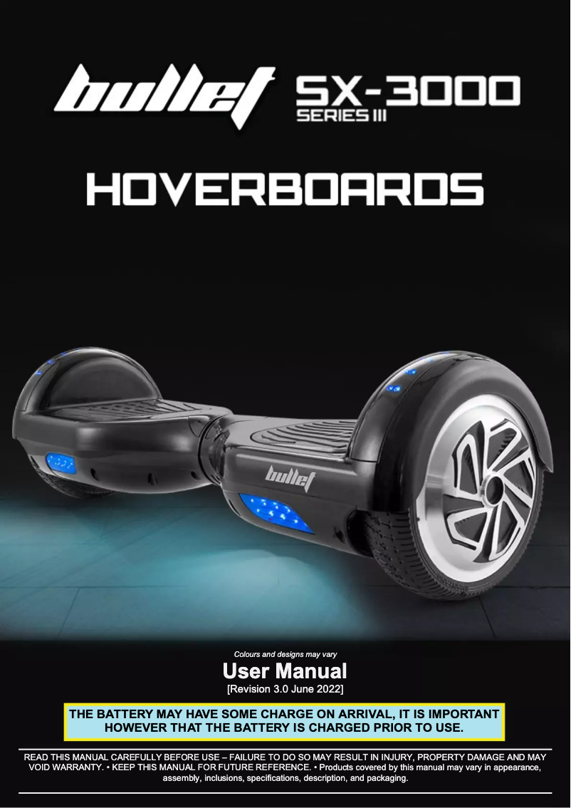Page 1 de la notice Manuel utilisateur Bullet SX-3000 Series II