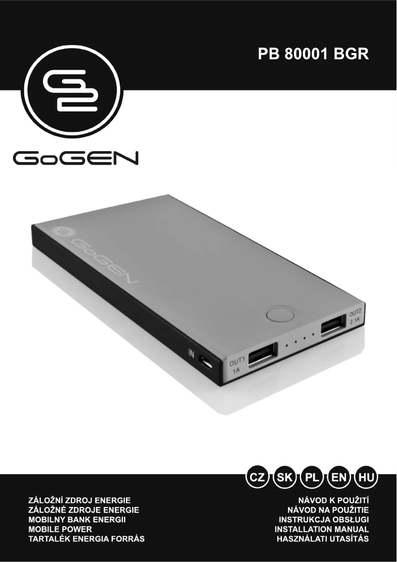 Página 1 del manual Manual de usuario GoGen PB 80001 BGR