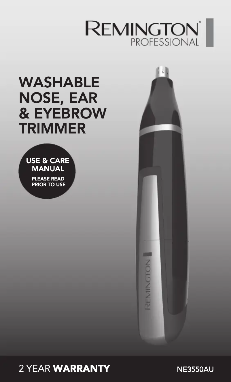 Page n°1 - Manuel utilisateur Remington NE3550AU