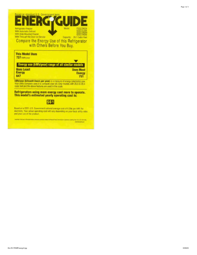 Image de la première page du manuel de l'appareil Profile Arctica PSS27MGNBB