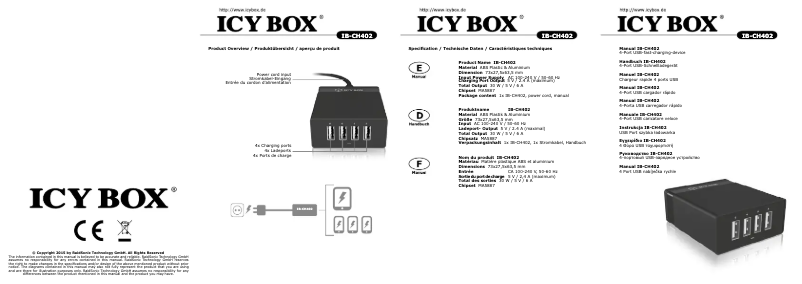 Página 1 del manual Manual de usuario Icy Box IB-Hub1401