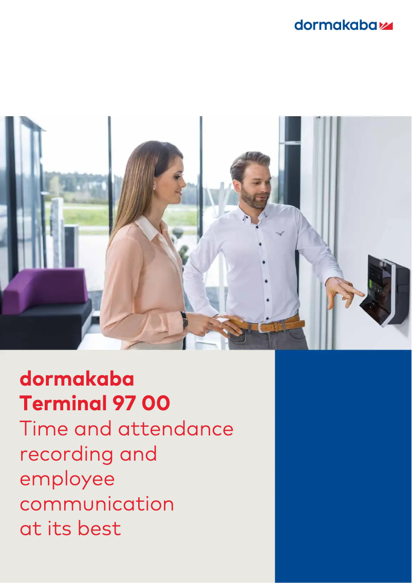 Page 1 de la notice Brochure Dormakaba Terminal 97 00