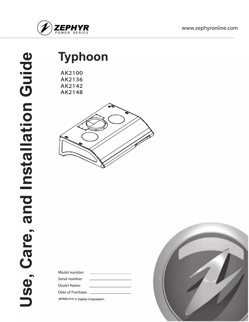 Page 1 de la notice Manuel utilisateur Zephyr AK2100BB