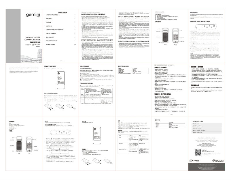 Página 1 del manual Manual de usuario Gemini GTH20BK