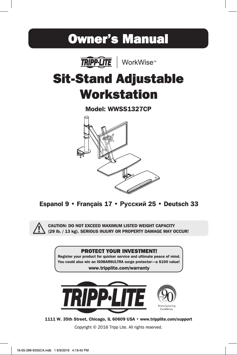 Image de la première page du manuel de l'appareil WorkWise WWSS1327CP
