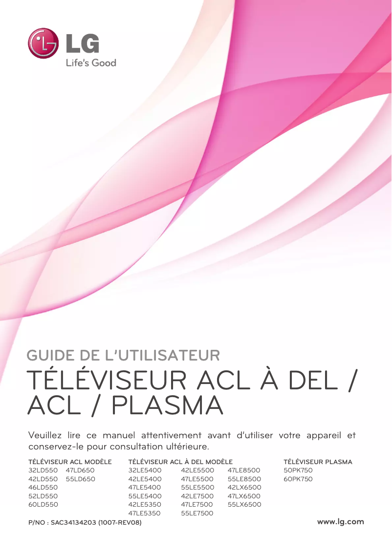 Imagen de la primera página del manual del dispositivo 47LE5400