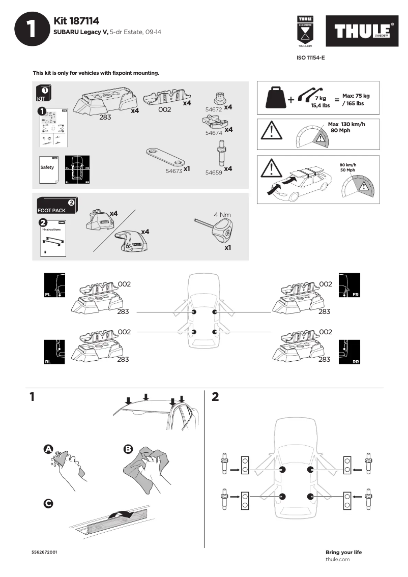 Image de la première page du manuel de l'appareil Kit 187114