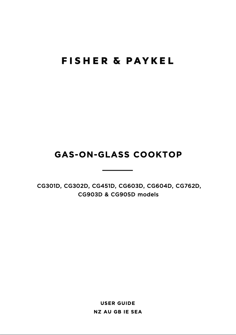 Page 1 de la notice Manuel utilisateur Fisher & Paykel CG604DLPGB4
