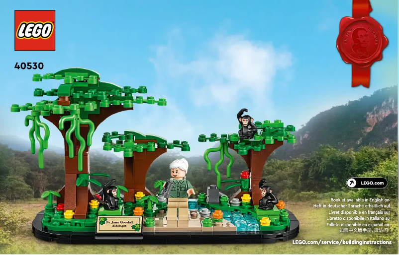 Page 1 de la notice Manuel utilisateur Lego Jane Goodall Tribute 40530