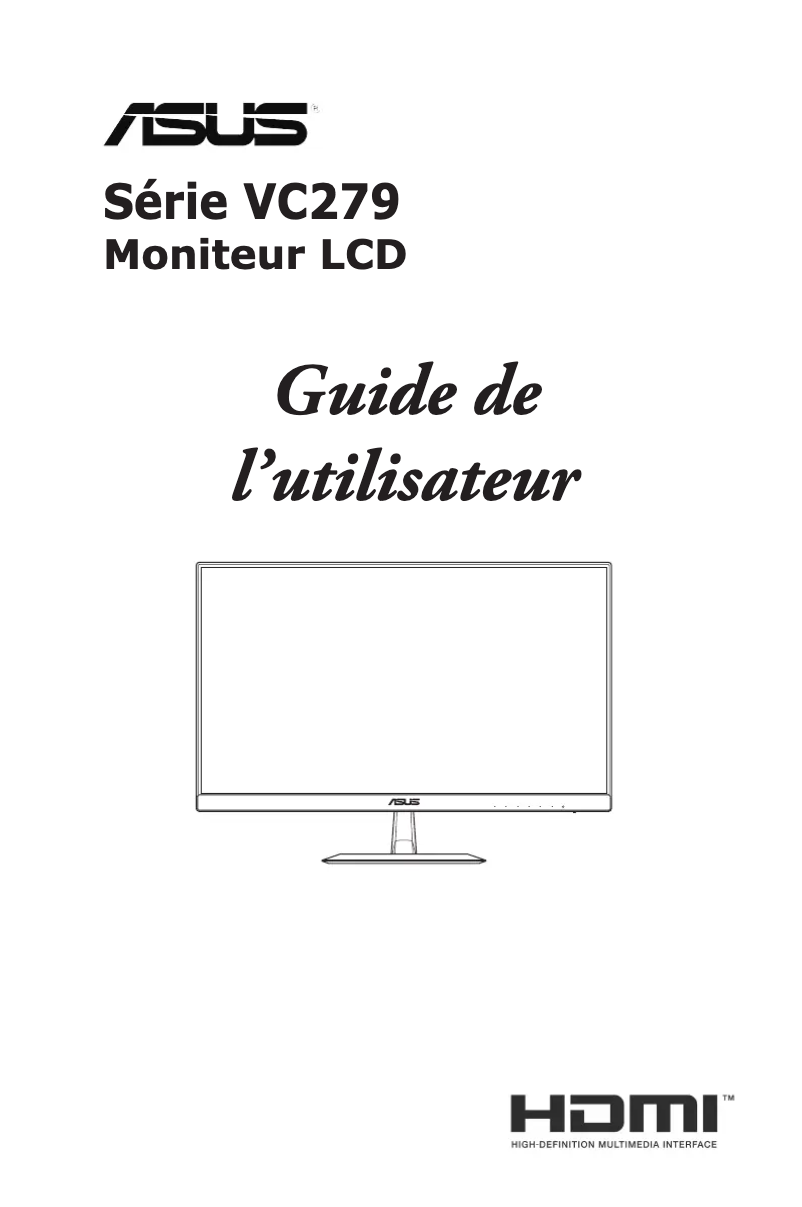 Image de la première page du manuel de l'appareil VC279HE