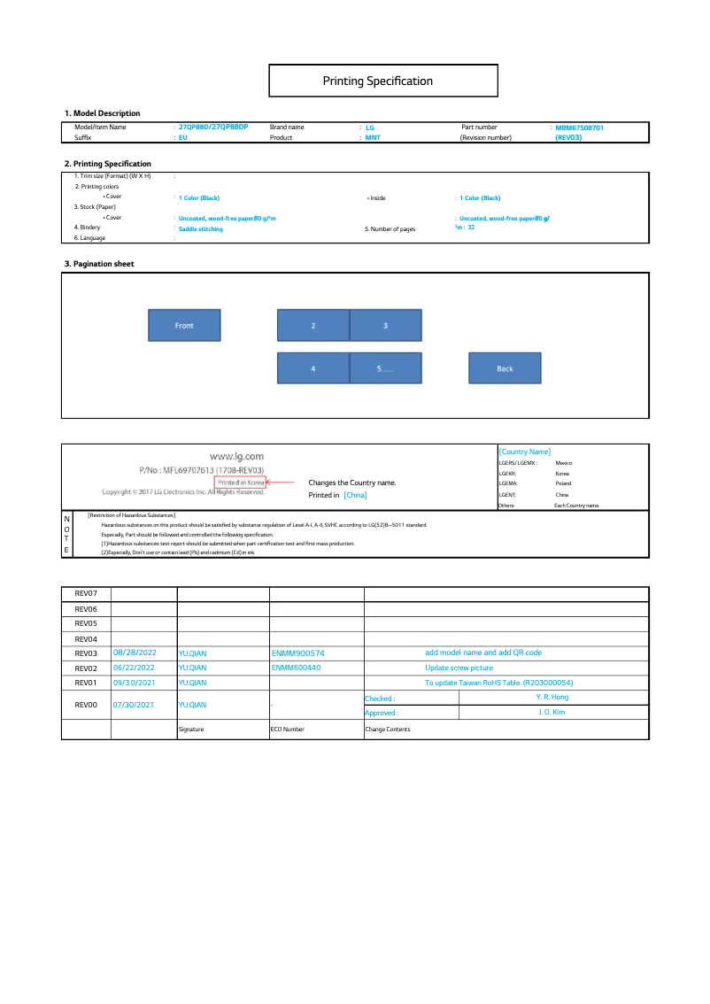 Image de la première page du manuel de l'appareil 27QP88D