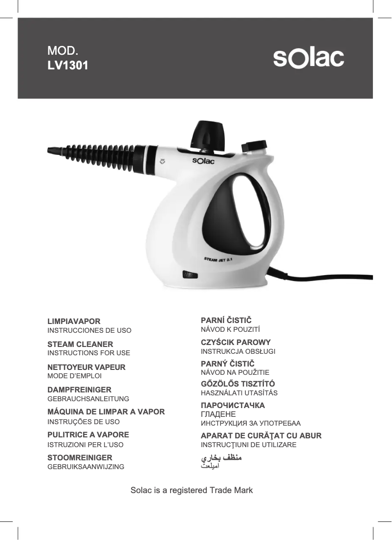 Page n°1 - Manuel utilisateur Solac Steam jet 2.1 LV1301
