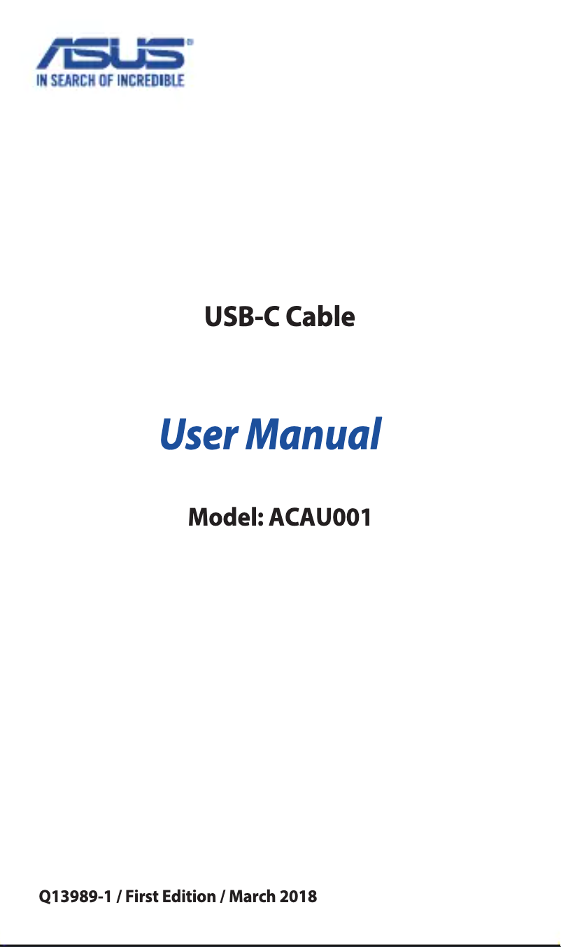 Image de la première page du manuel de l'appareil USB-C Cable