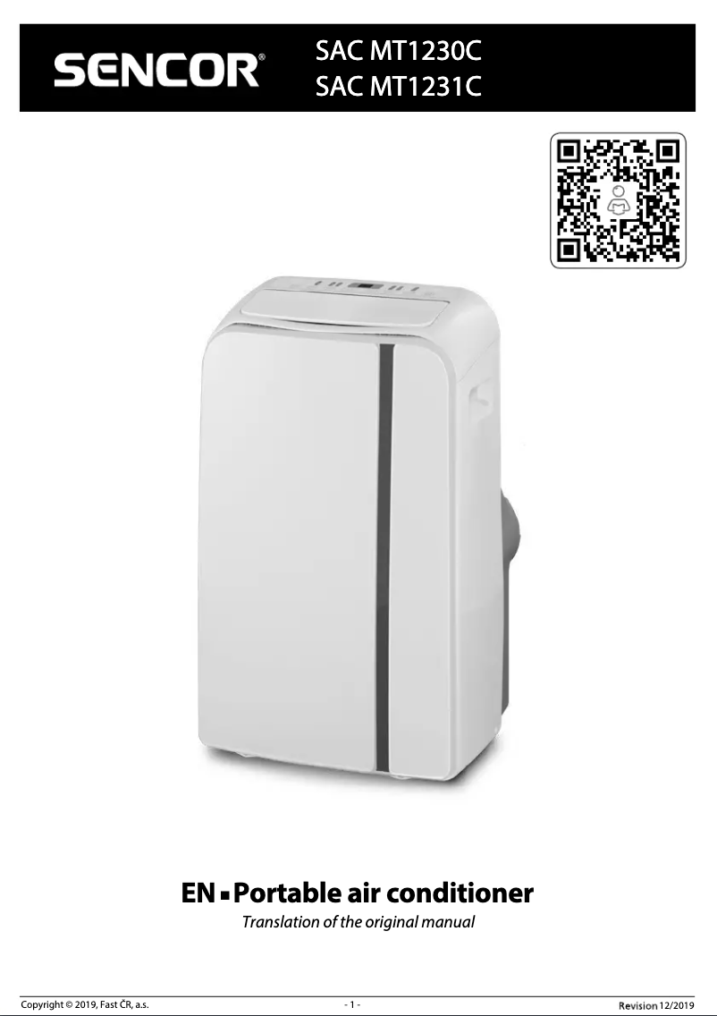 Page 1 de la notice Manuel utilisateur Sencor SAC MT1230C