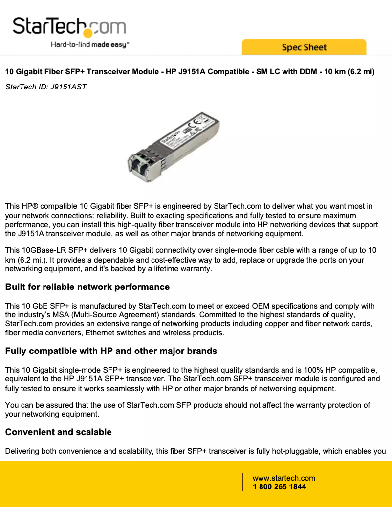 Page 1 de la notice Manuel utilisateur StarTech.com J9151AST