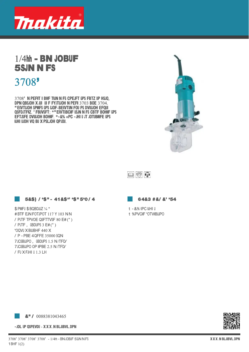 Image de la première page du manuel de l'appareil 3708F