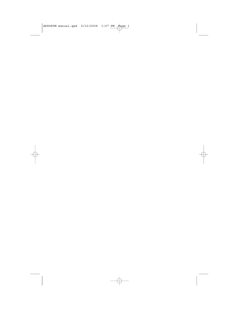 Image de la première page du manuel de l'appareil APX480M