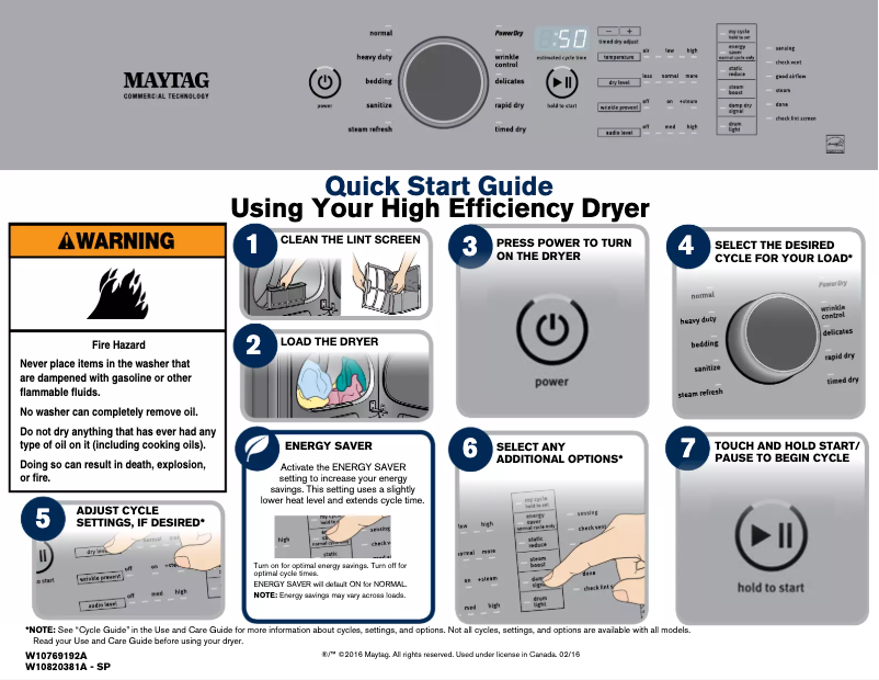 Page n°1 - Manuel utilisateur Maytag MEDB955F