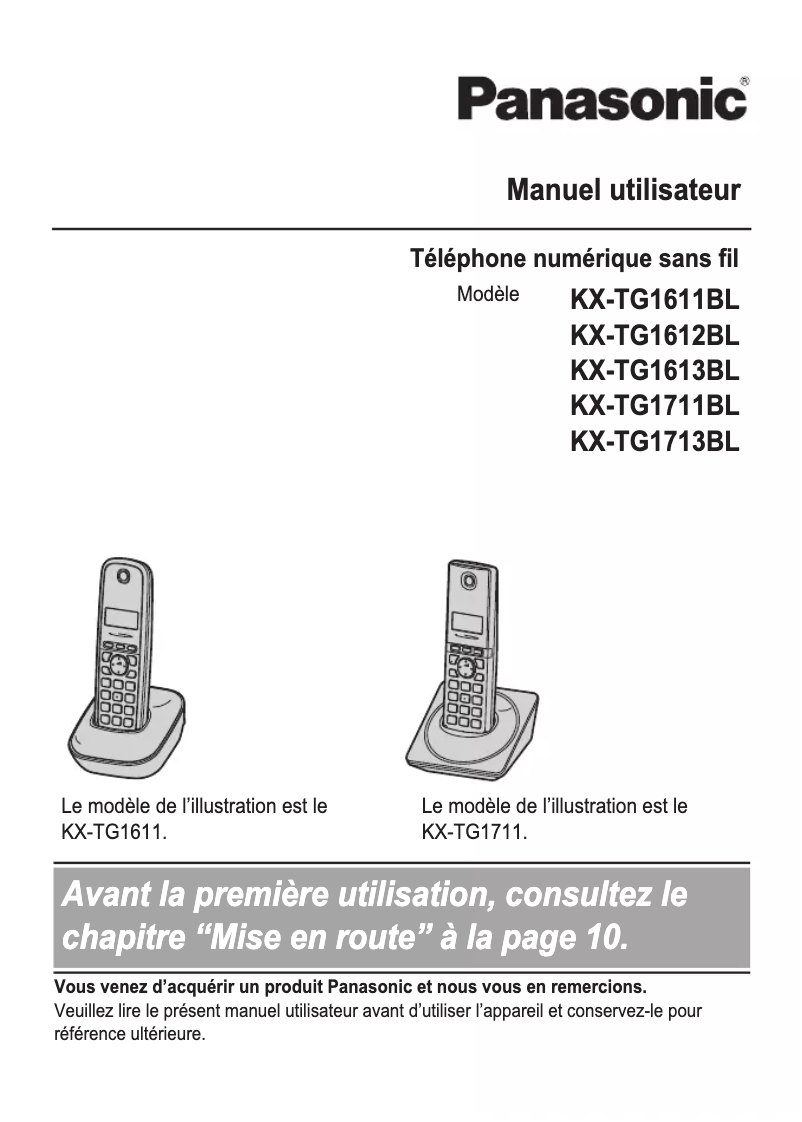 Página 1 del manual Manual de usuario Panasonic KX-TG1711