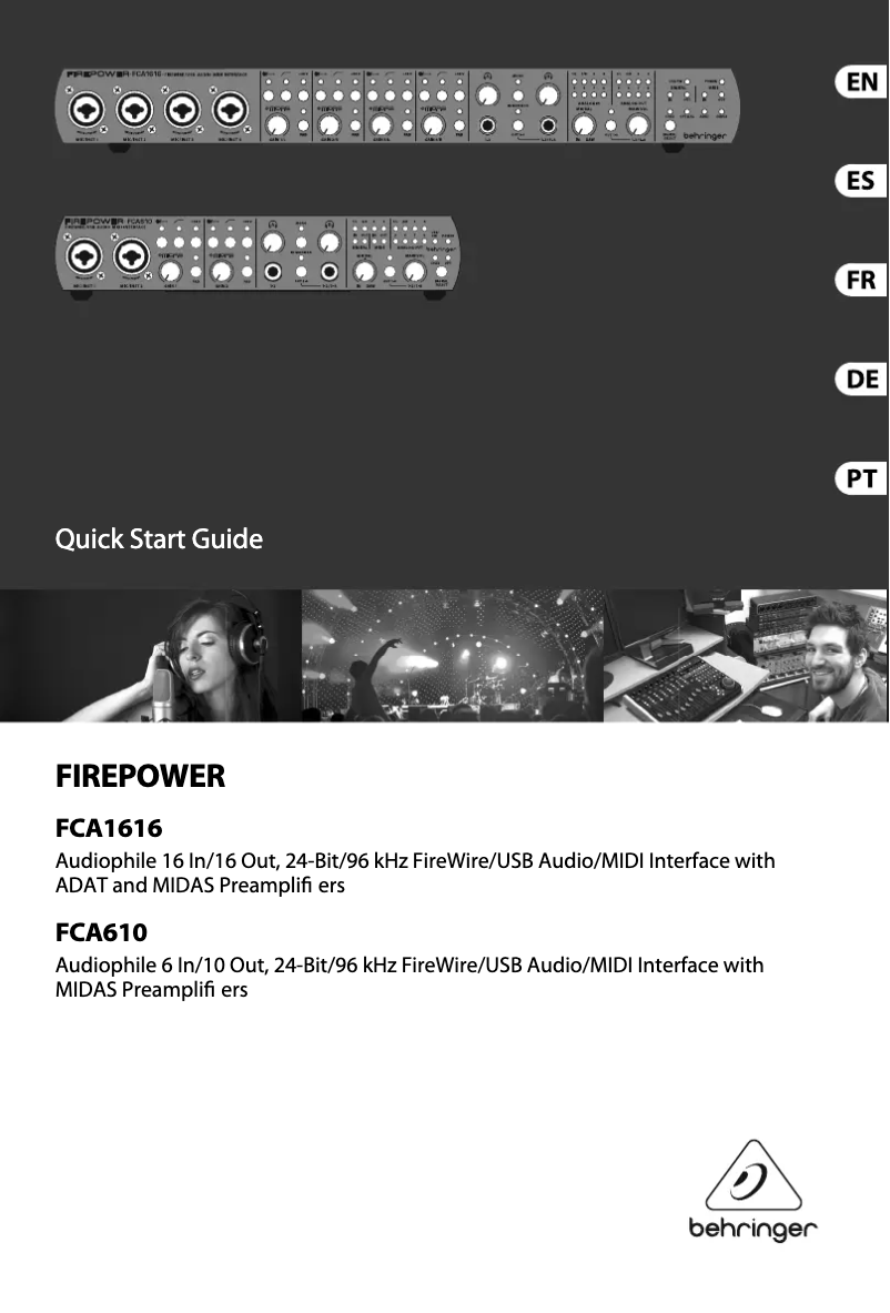 Imagen de la primera página del manual del dispositivo Firepower FCA1616