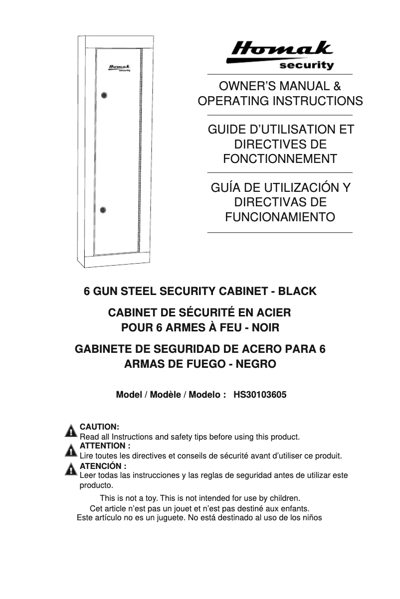Page n°1 - Manuel utilisateur Homak Security HS30103605