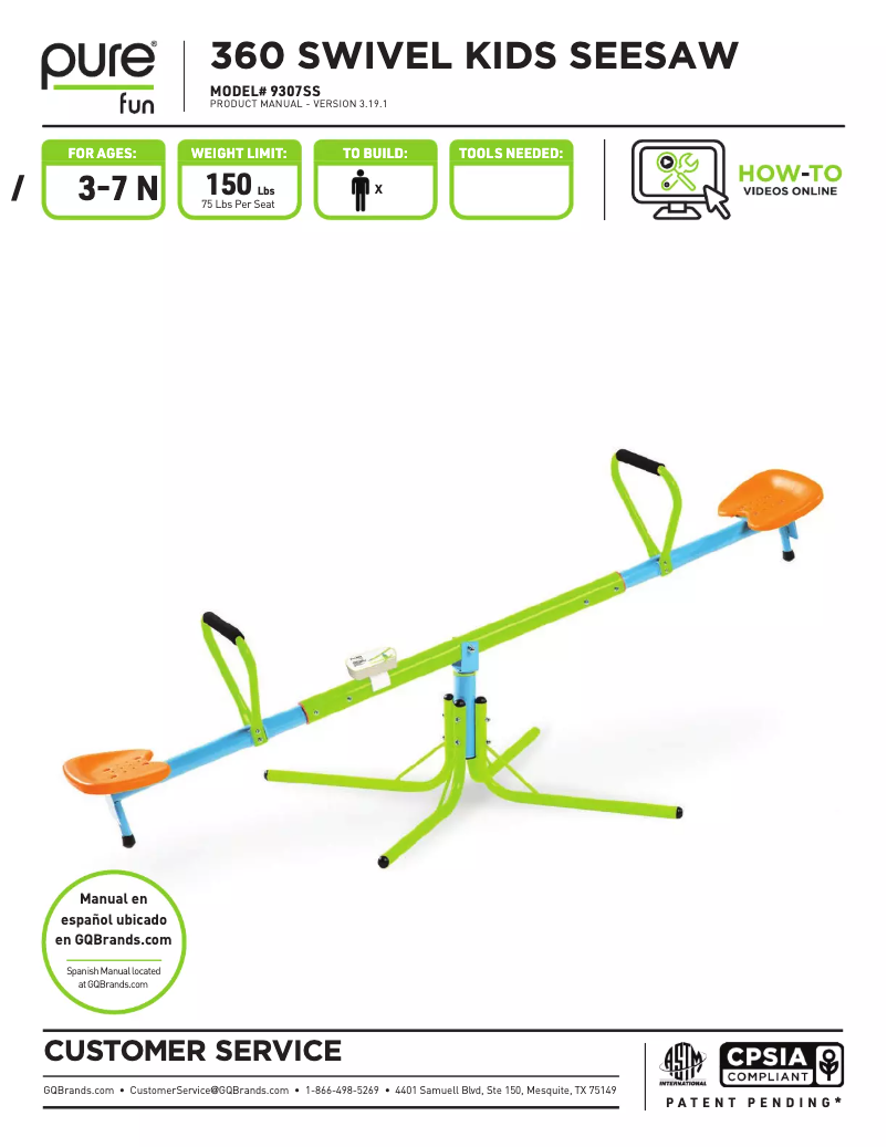 Image de la première page du manuel de l'appareil 9307SS