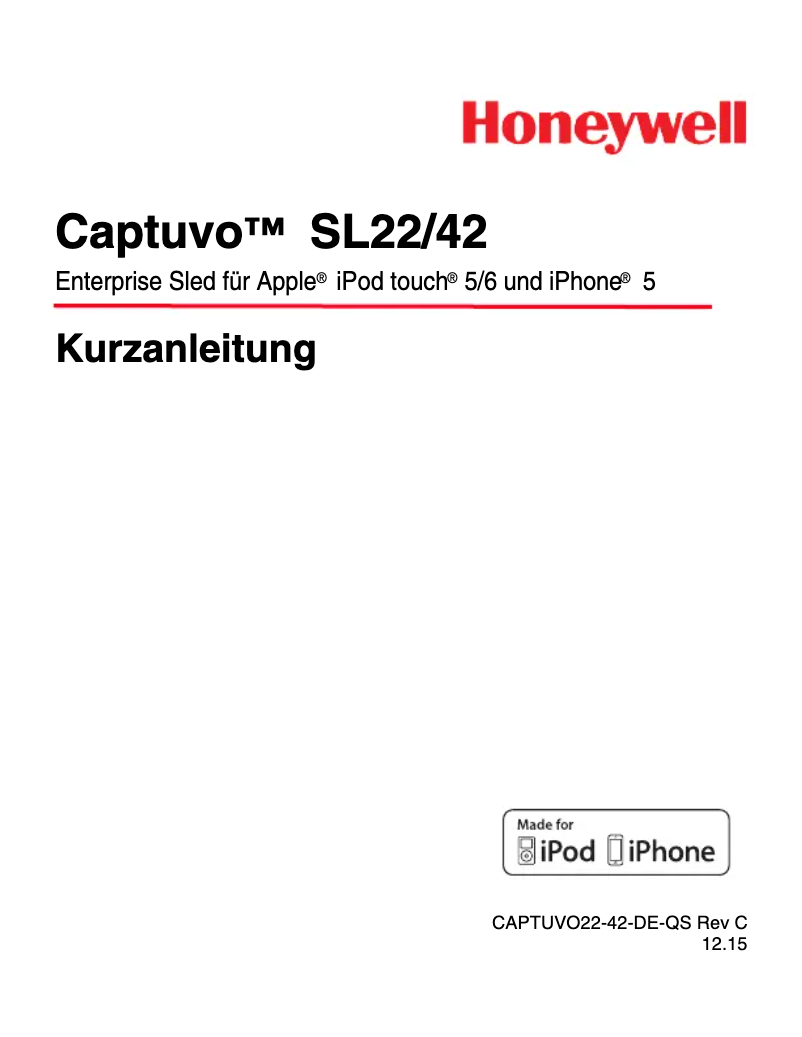 Image de la première page du manuel de l'appareil Captuvo SL22 Enterprise Sled