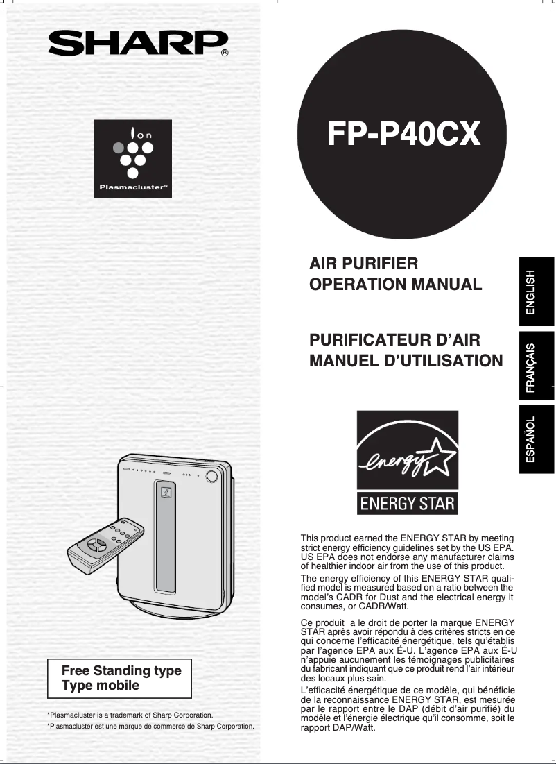 Page 1 de la notice Manuel utilisateur Sharp FP-P40CX