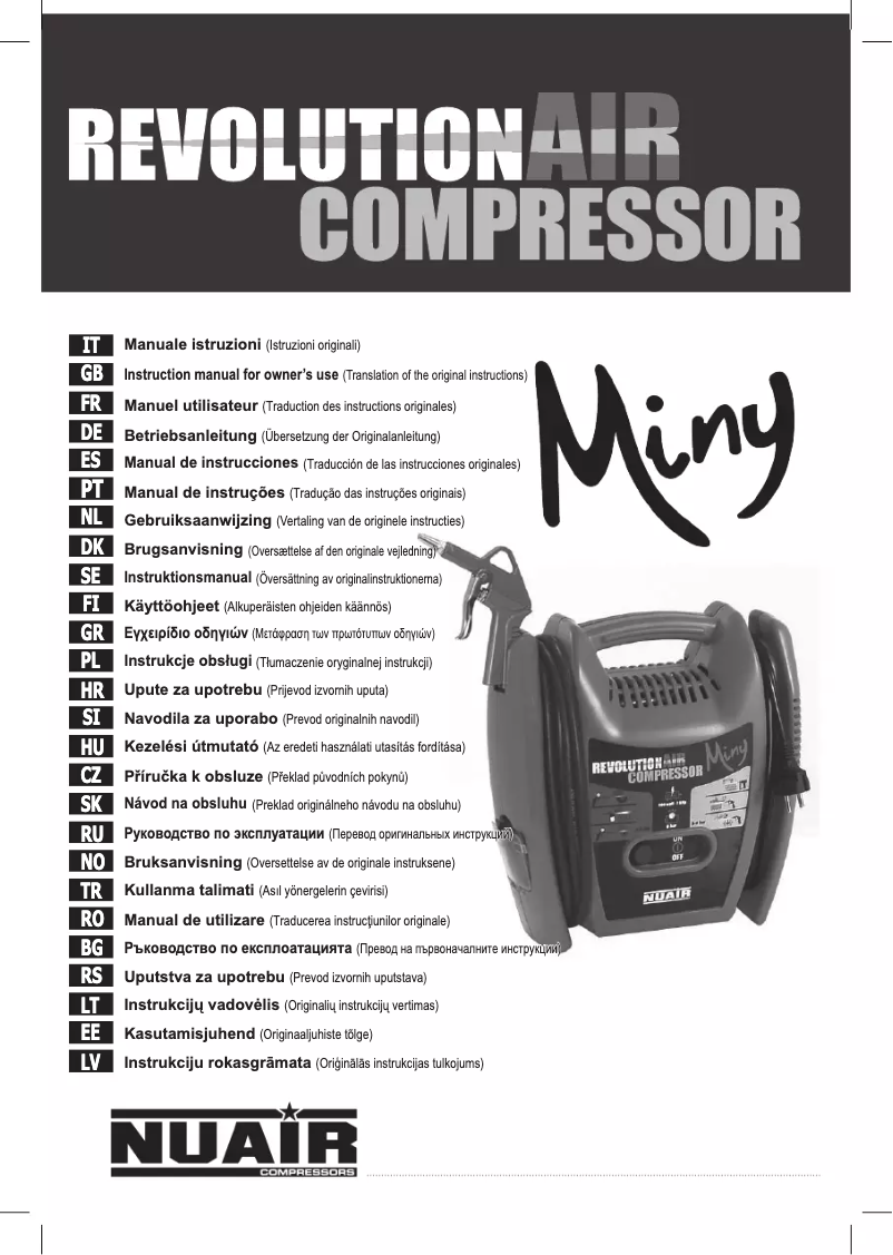 Page 1 de la notice Manuel utilisateur Revolutionair Miny