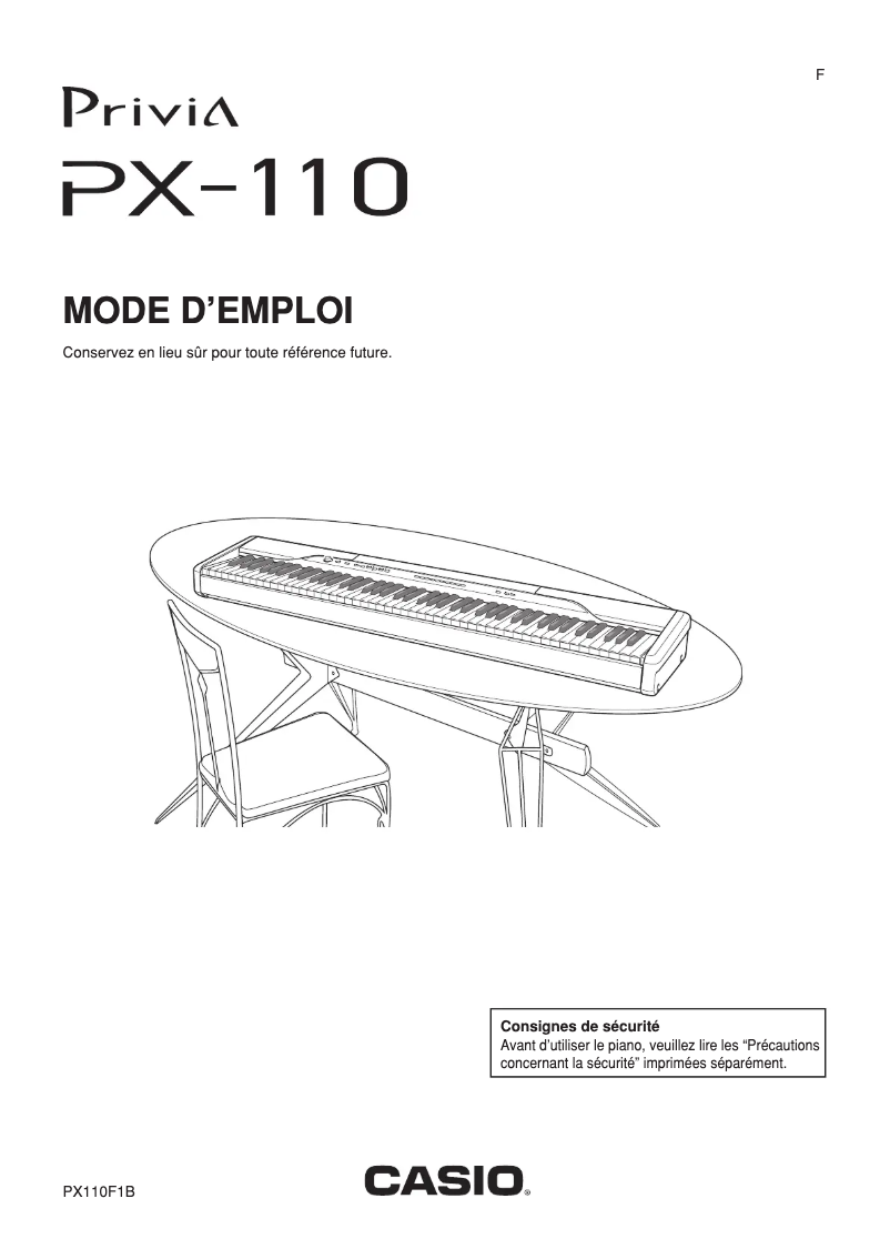 Image de la première page du manuel de l'appareil Privia PX-110