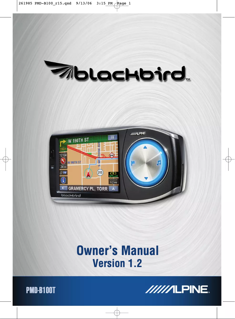 Image de la première page du manuel de l'appareil Blackbird PMD-B100T