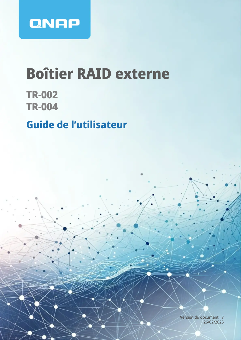 Page 1 de la notice Manuel utilisateur QNAP TR-002