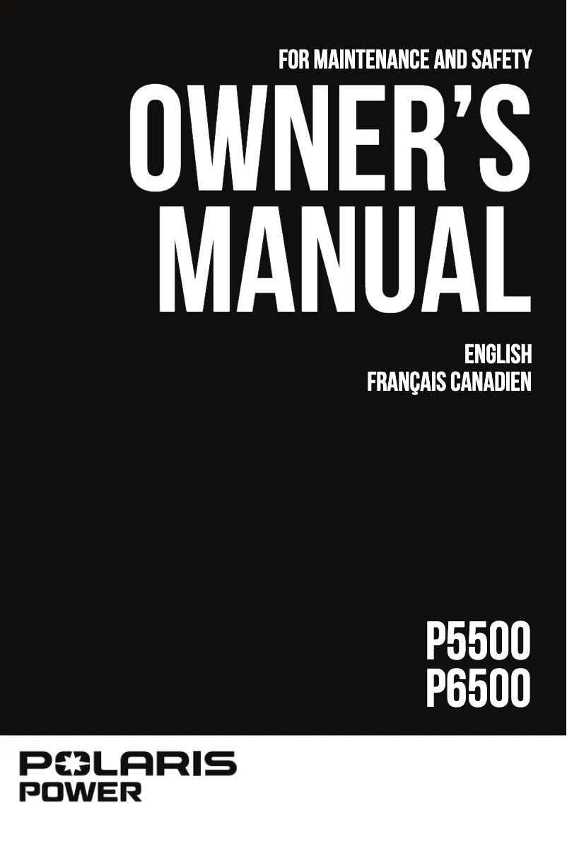 Page 1 de la notice Manuel utilisateur Polaris P6500 (2020)