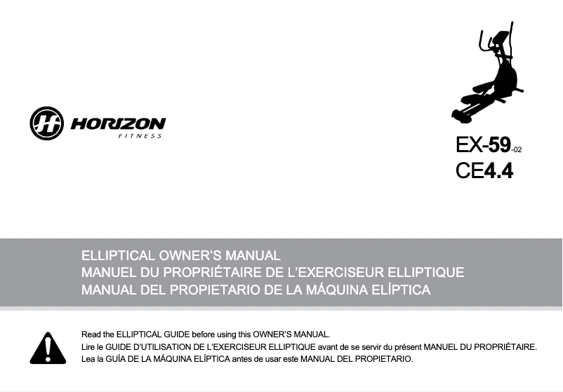 Página 1 del manual Manual de usuario Horizon Fitness EX-59