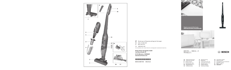 Page 1 de la notice Manuel utilisateur Bosch BBH21630R