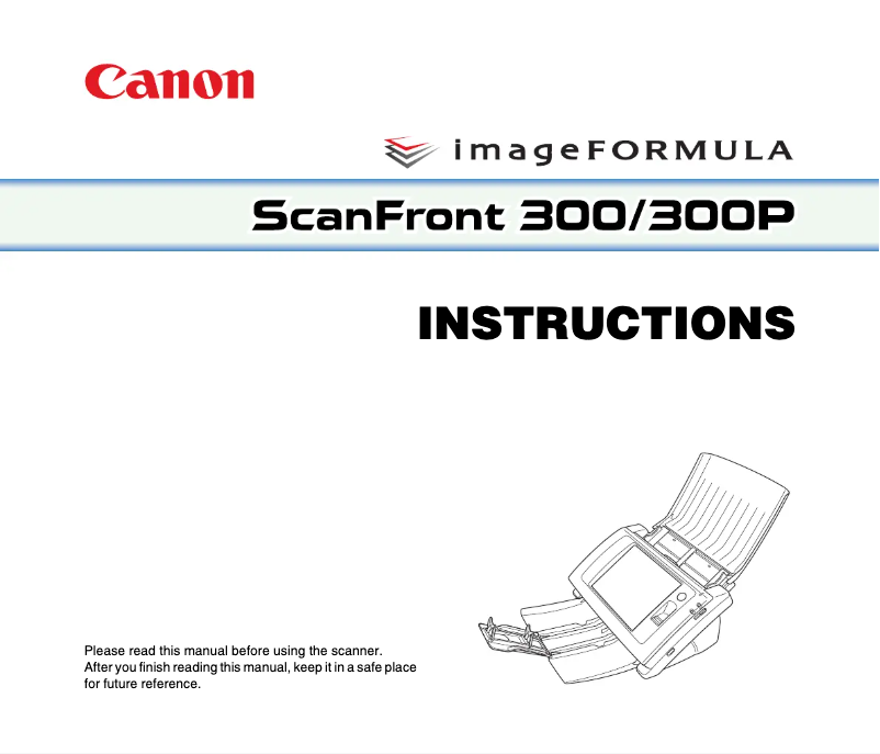 Page 1 de la notice Manuel utilisateur Canon imageFormula ScanFront 300P