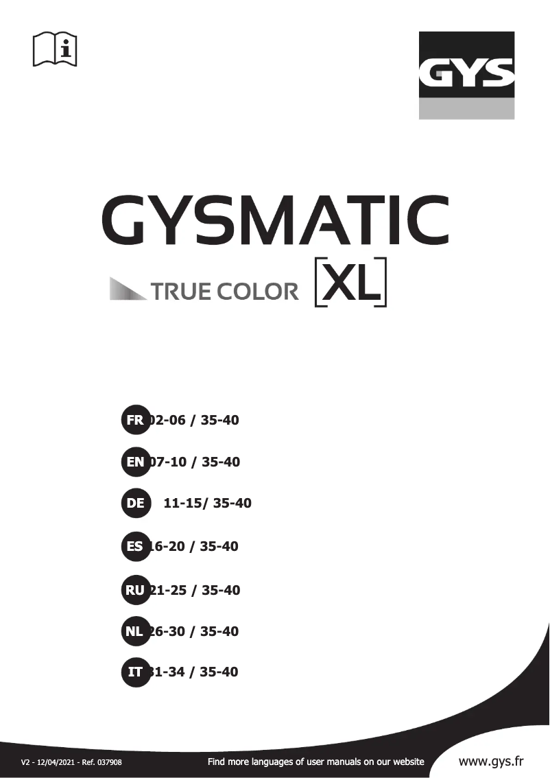 Page n°1 - Manuel utilisateur GYS LCD Gysmatic 5/13