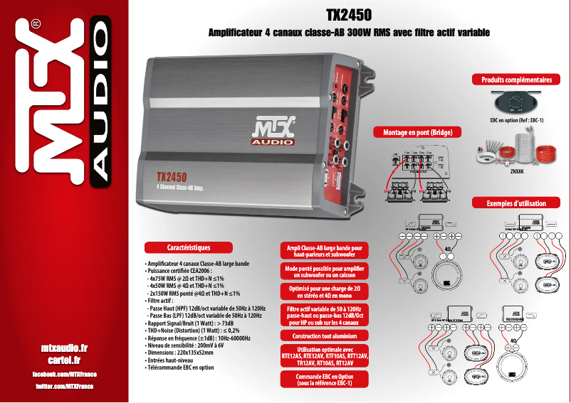 Page n°1 - Fiche technique MTX Audio TX2450