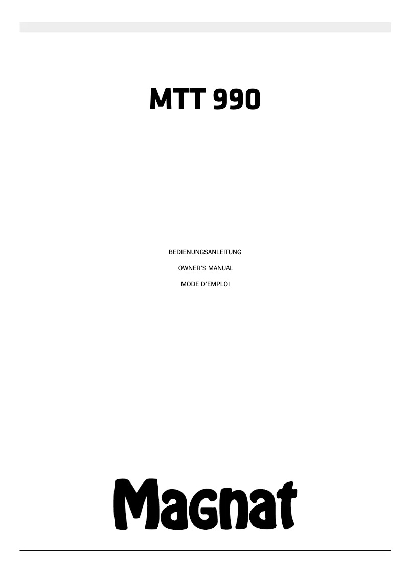 Page 1 de la notice Manuel utilisateur Magnat MTT 990