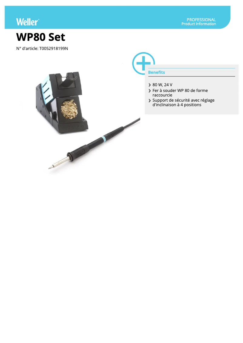 Page n°1 - Fiche technique Weller WP 80