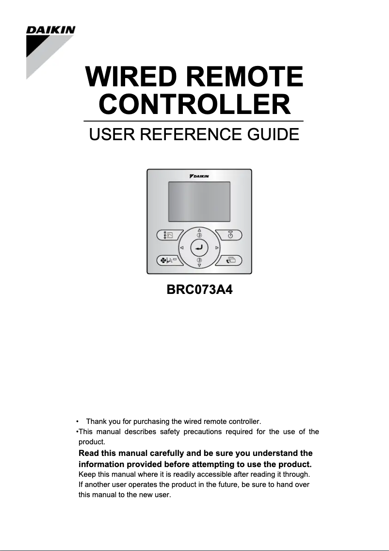 Página 1 del manual Manual de usuario Daikin BRC073A4