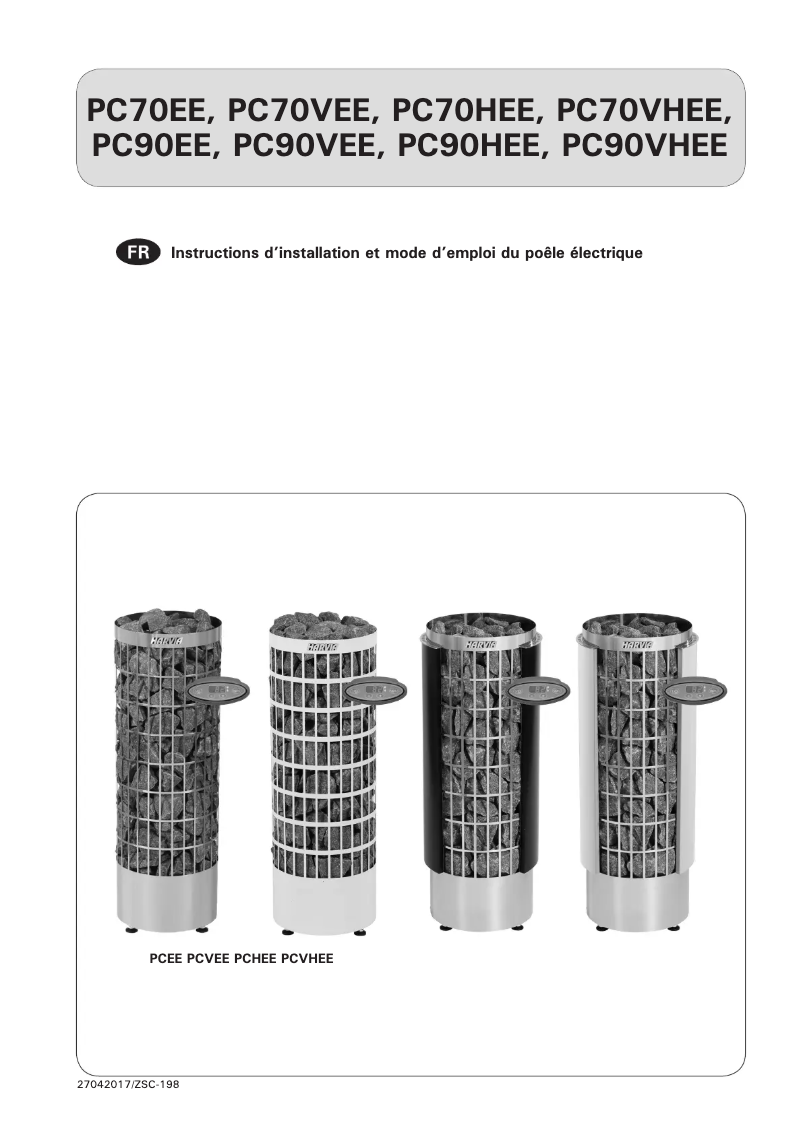 Page 1 de la notice Manuel utilisateur Harvia Cilindro PC70EE HPC7004EE