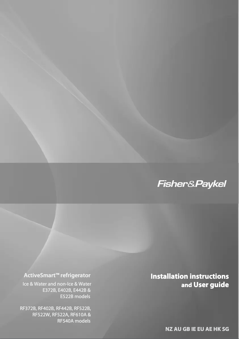 Page 1 de la notice Manuel utilisateur Fisher & Paykel E522BRXFD5