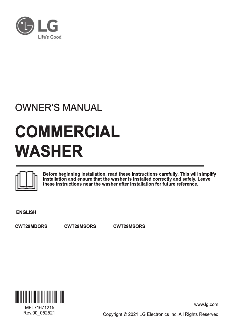 Página 1 del manual Manual de usuario LG CWT29MSORS